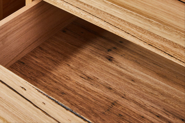 wooden bedside table internals