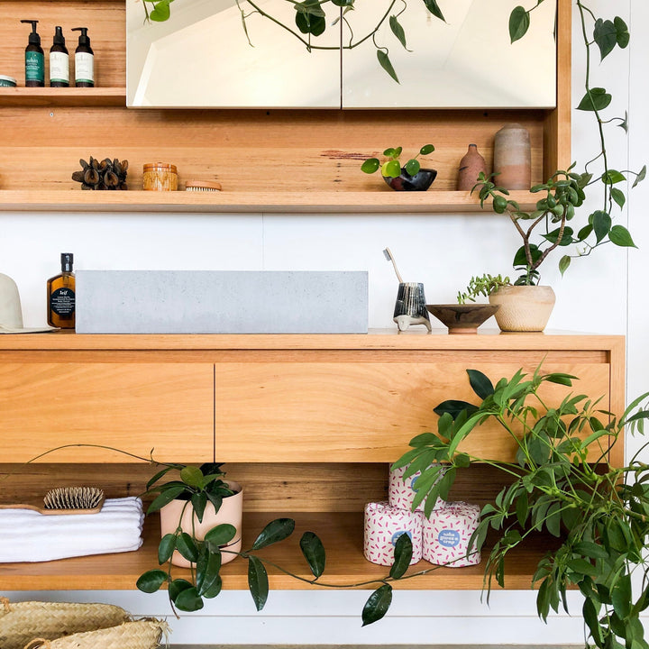 bathroom styling with bombora timber furniture