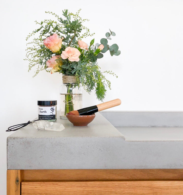 bathroom styling with timber vanities