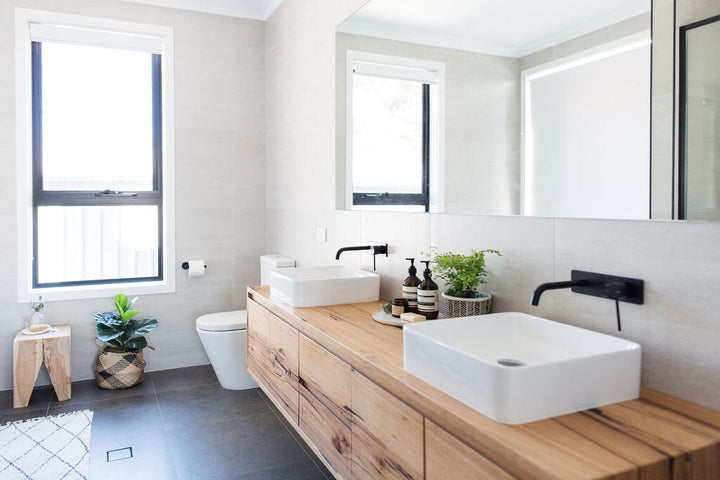 modern bathroom timber styling 