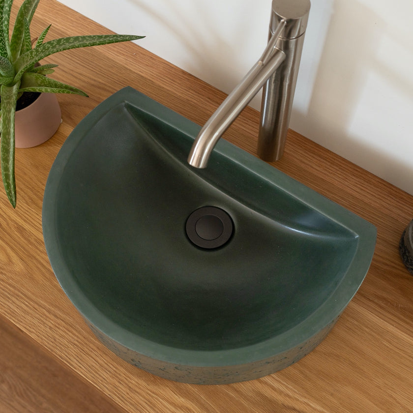 Aarde Half Circle Concrete Basin - Mayde Concrete