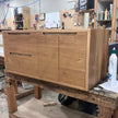 Inverloch blackbutt wooden vanity with drawers and cupboards