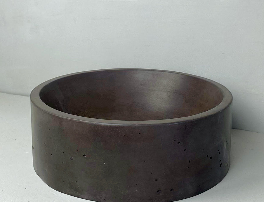  concrete basins adelaide cassidy pebble in dark brown colour
