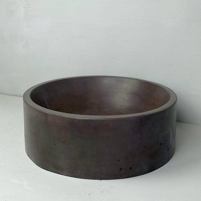  concrete basins adelaide cassidy pebble in dark brown colour
