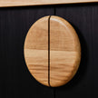 blonde timber half circle door handles 