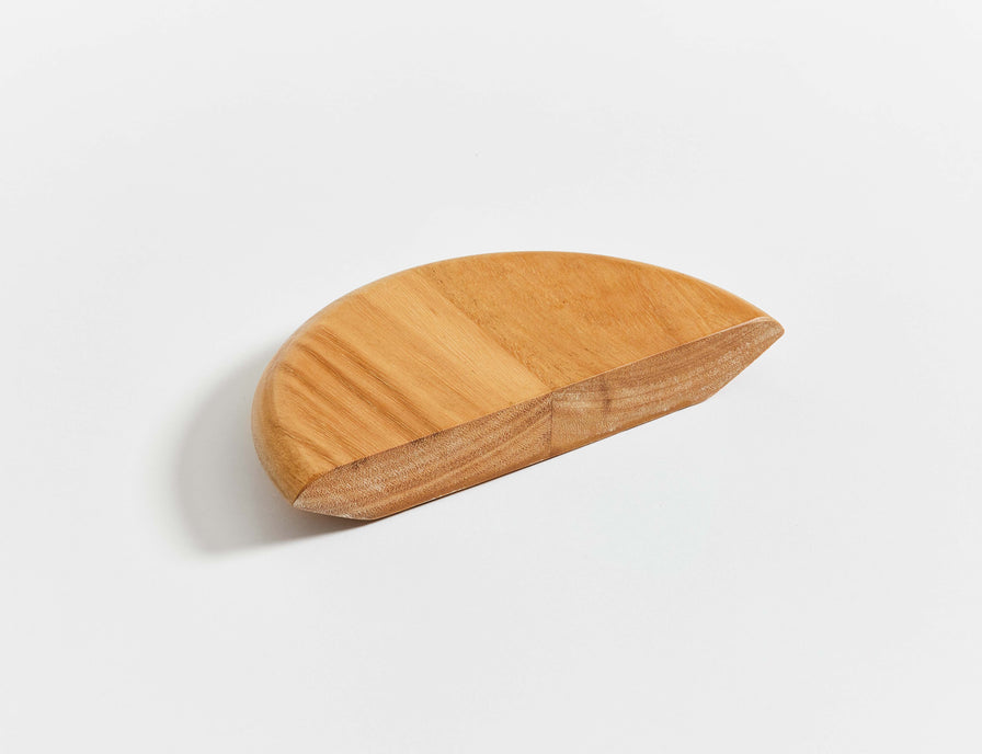 Hardwood timber half circle front door handle