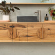 Recycled Timber vanity with curves