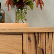 Recycled Messmate timber vanity with curves at the end