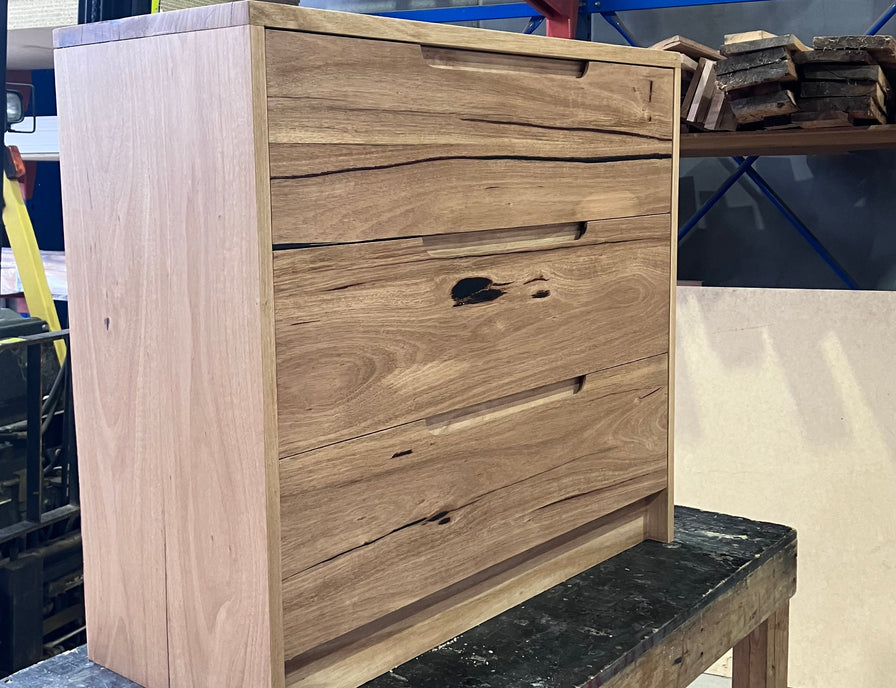 Made to order freestanding timber vanity with drawers