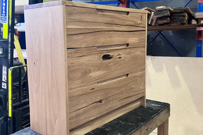 Made to order freestanding timber vanity with drawers