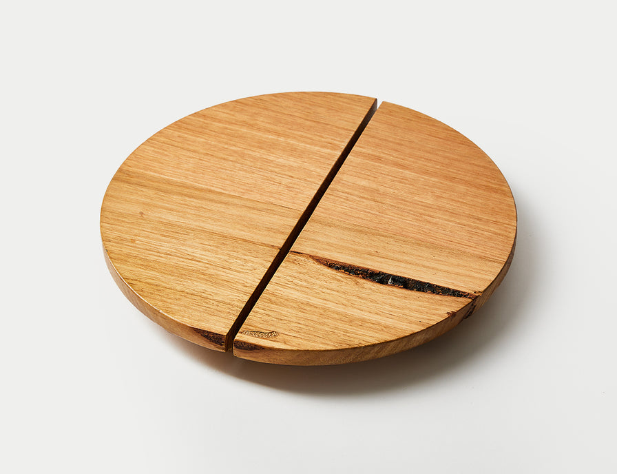 Artisan made recycled timber half moon door handles