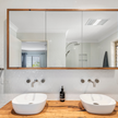 Made to order timber bathroom mirror cabinet 