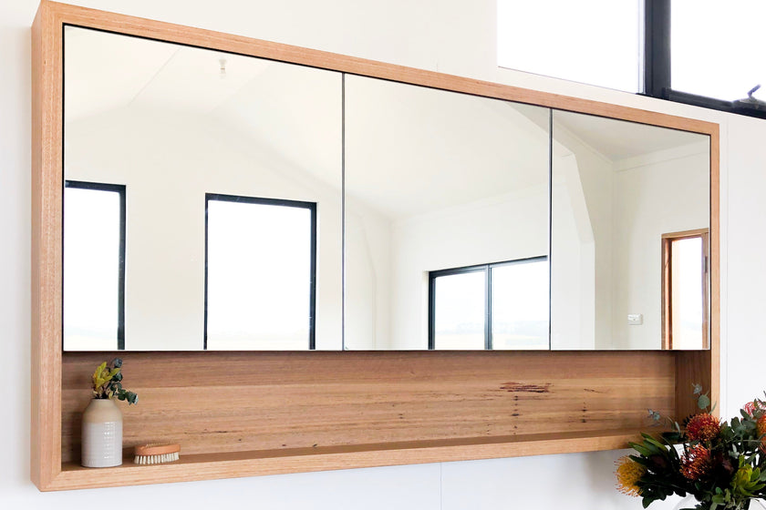 made to order wooden bathroom mirror cabinet 