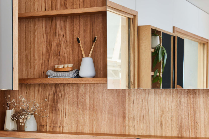real timber bathroom mirror cabinet 