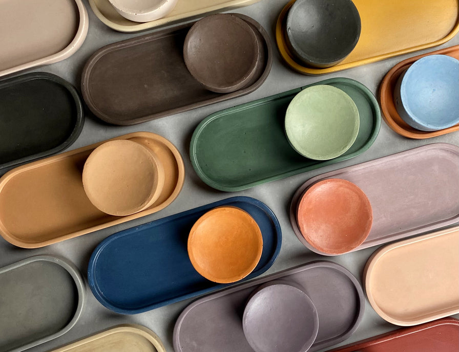 oval tray concrete 