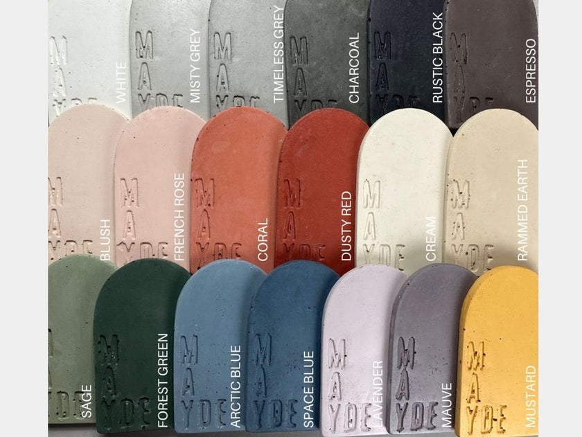 Mayde concrete colour samples Geelong