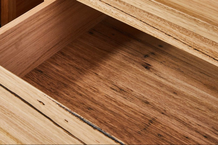 solid timber vanity inside 