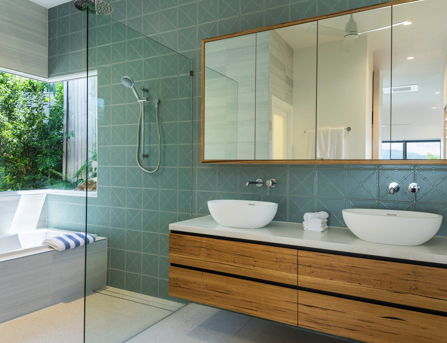 Large timber mirror cabinet recycled wood