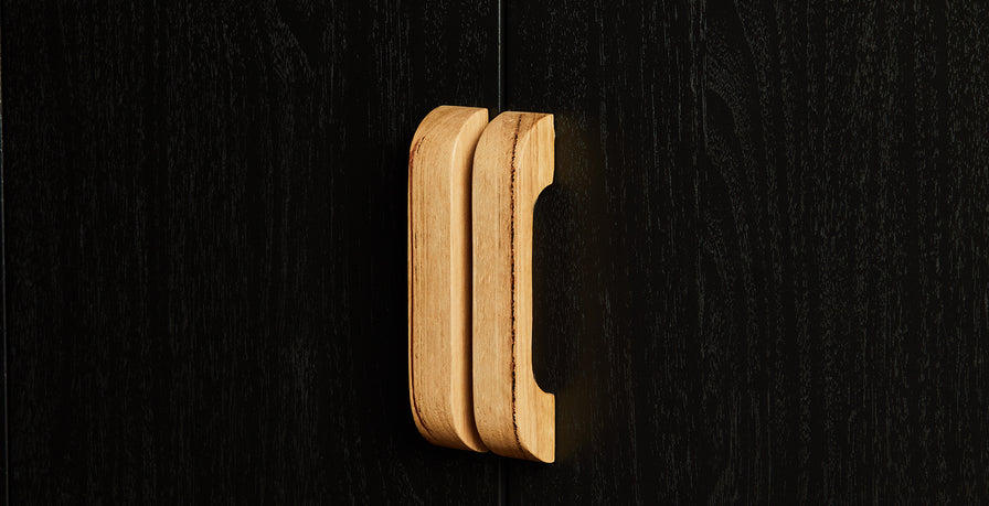 Timber cabinet door handle pair 