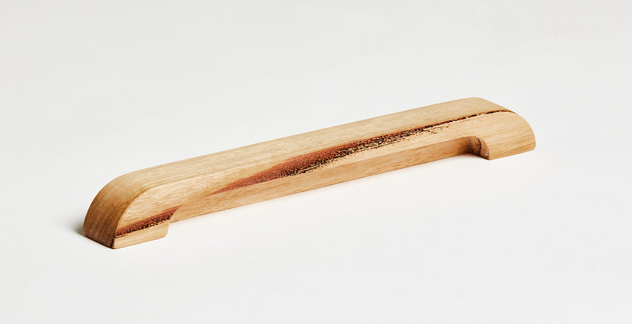 Linear finger pull cabinet handle Messmate timber