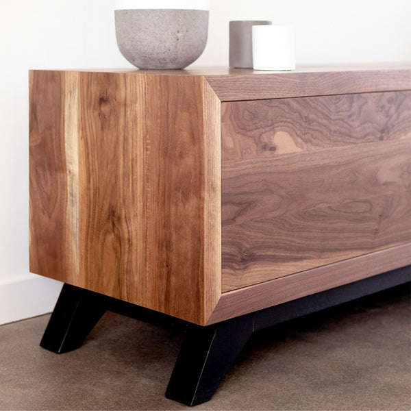 Walnut timber TV unit