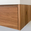 close up Yamba timber vanity shadowline finger pull