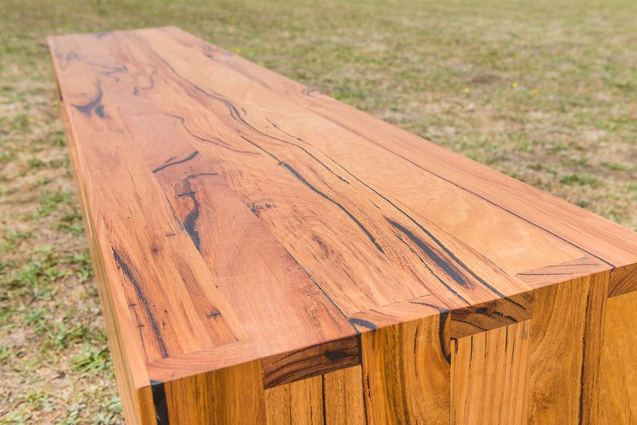 Custom made TV unit in recycled Messmate timber