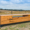 Made to order recycled timber TV cabinet with black legs