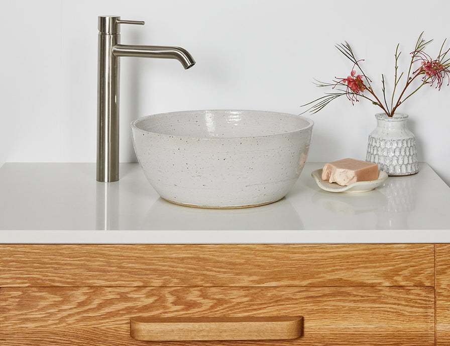 modern shaker style timber bathroom vanity