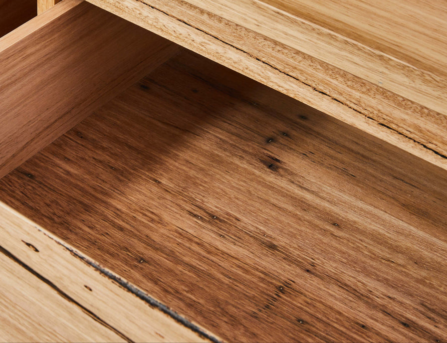 wooden bedside table internals