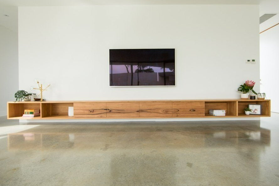 large floating wooden tv unit surfcoast